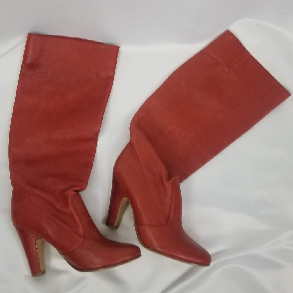 Aldo Red leather calf boots size 38